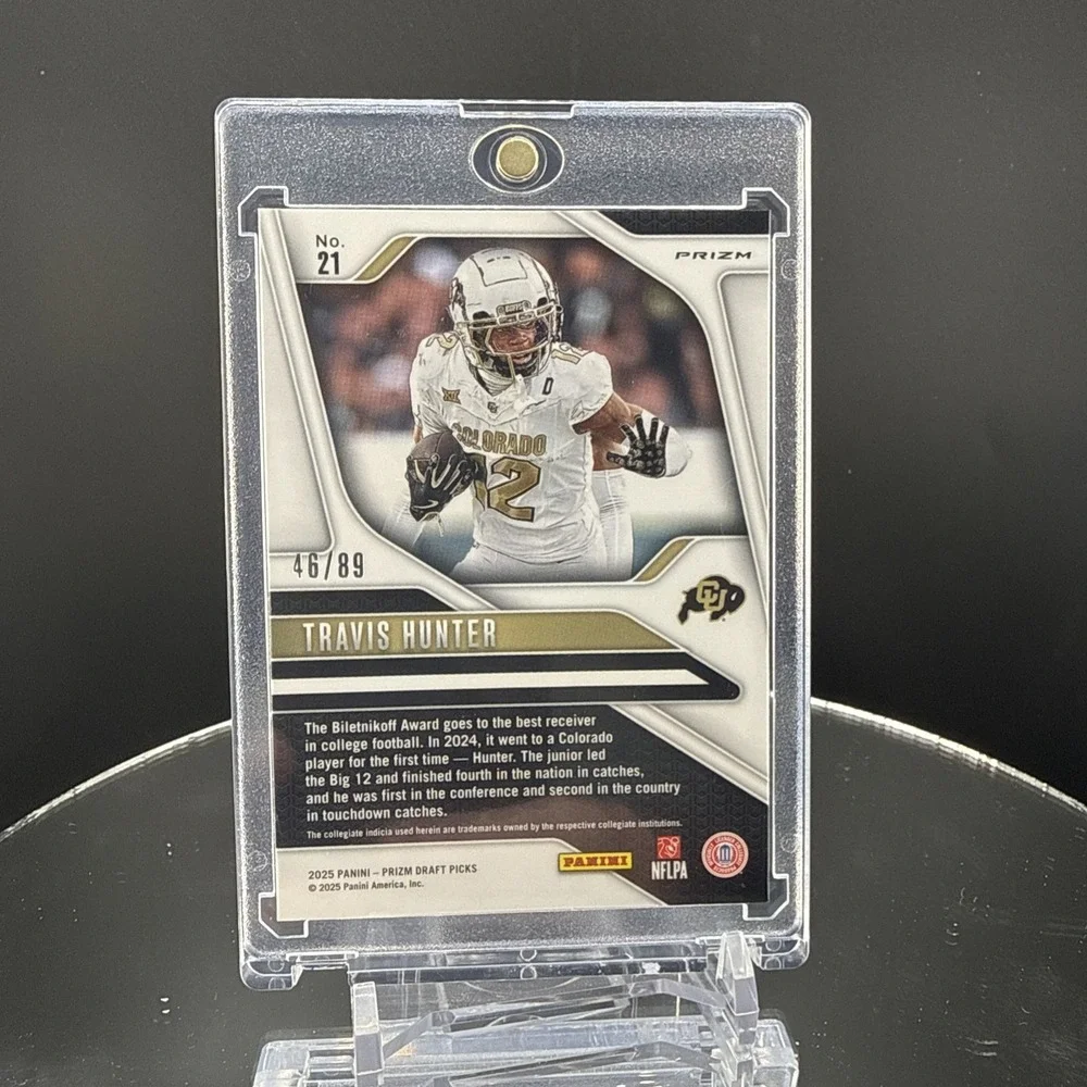 2025 Panini Prizm Draft Picks Blue Finite Prizm Travis Hunter /89